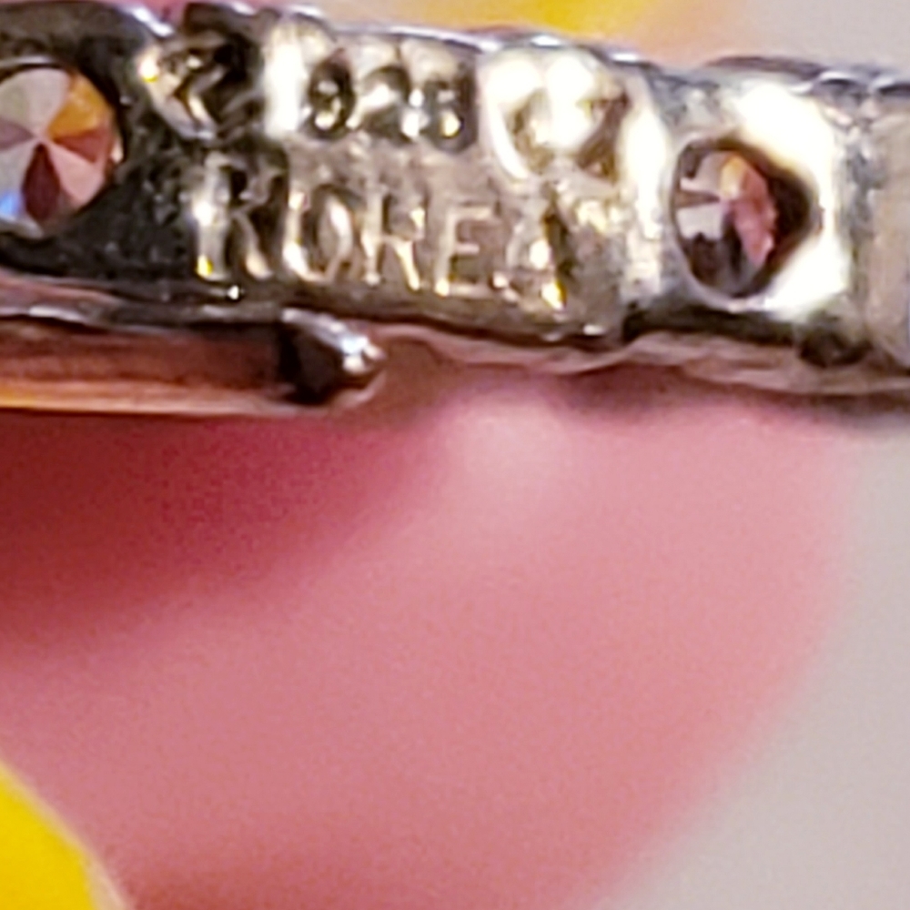 Sterling Silver 925 with Rhinestones Hoops Pierced - Picture 4 of 4